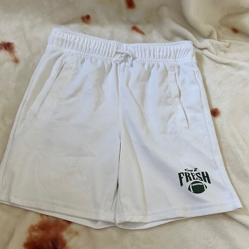 Old Navy White Kids Shorts with Green Print